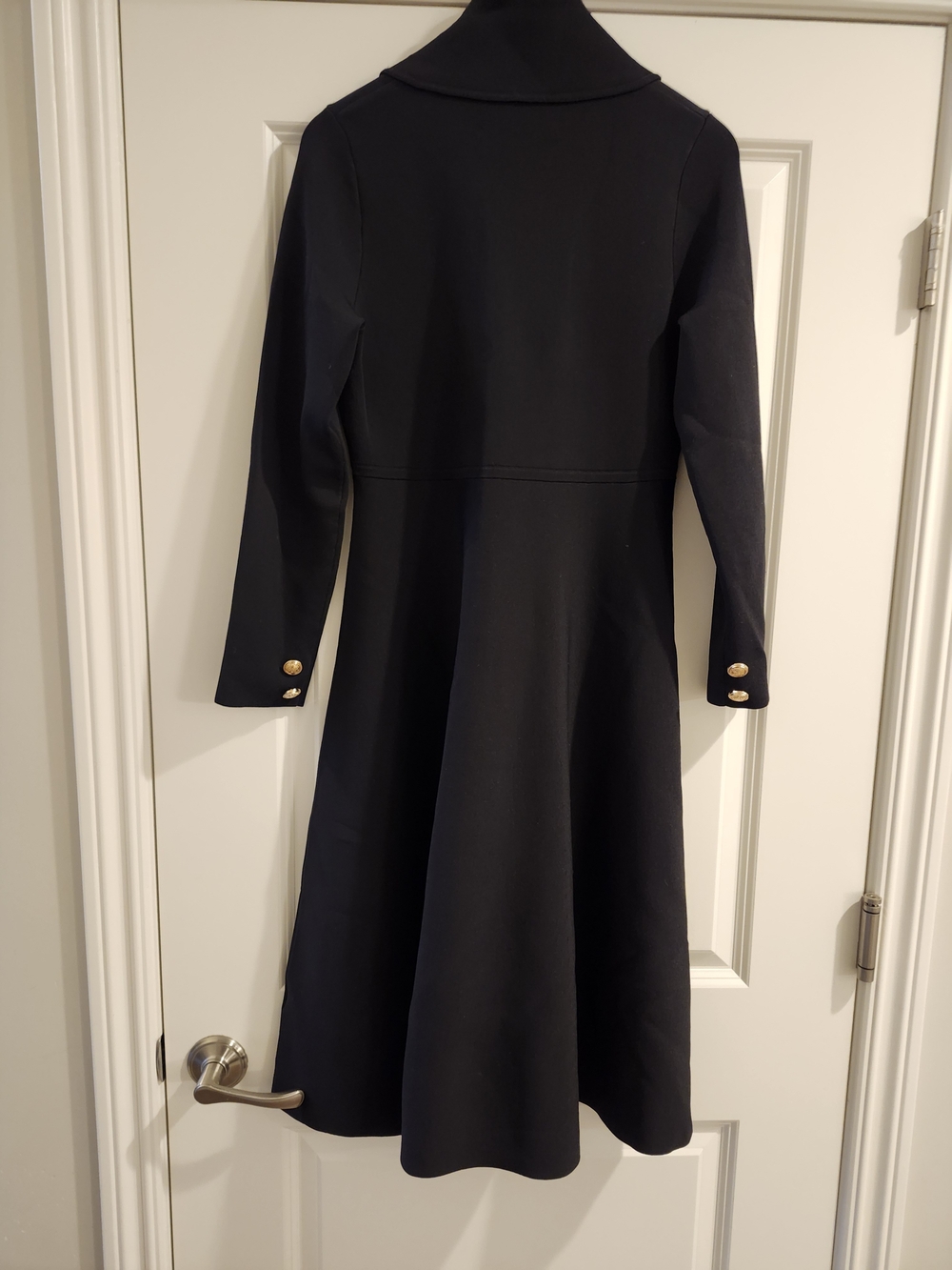 ALEEZA Paris Dolcetto Knit Blazer Dress Black Gold Buttons Large NWOT - Picture 5 of 6